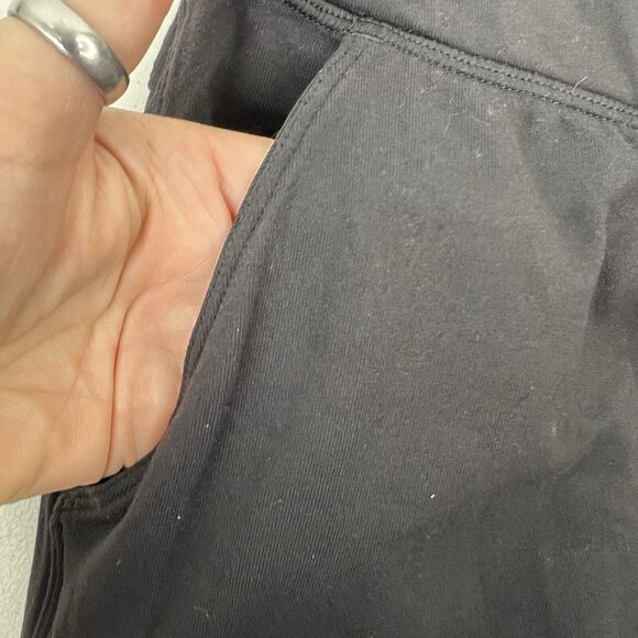 Lululemon Size 10 Pants Sun Salutation Crop Black Fold Over Waist Ruched Loose - Picture 8 of 14